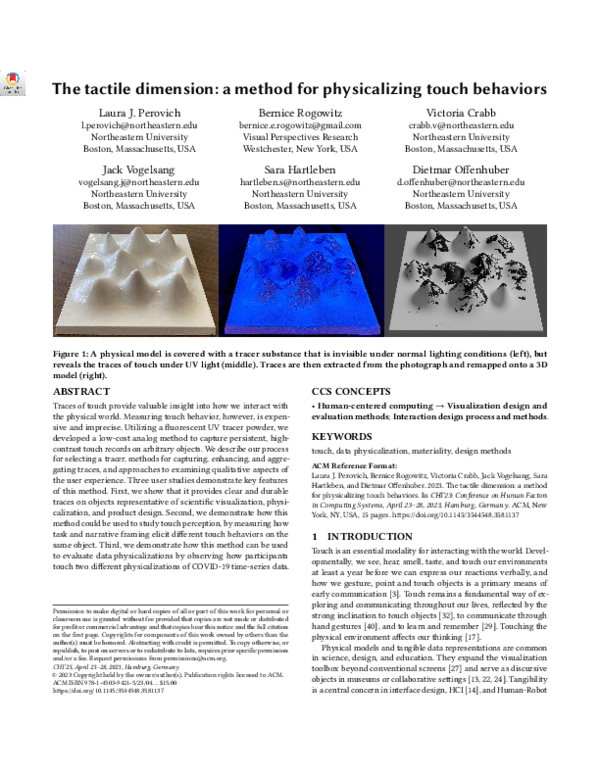 (PDF) The tactile dimension: a method for physicalizing touch behaviors