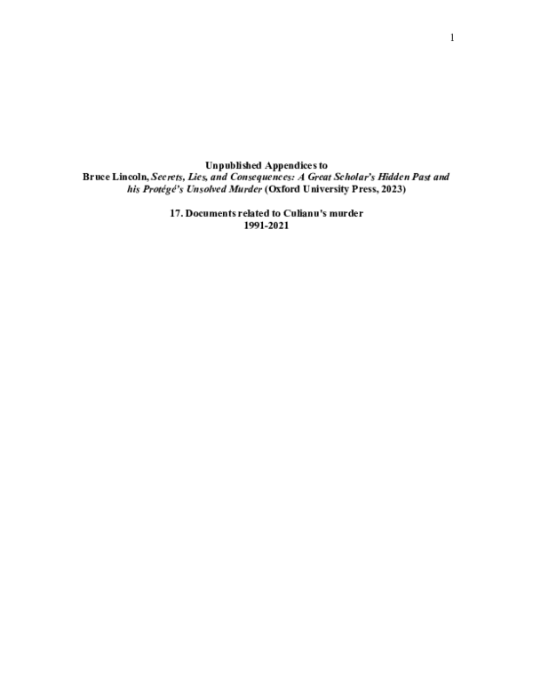 (DOC) Appendix 17. Documents related to Culianu's murder 1991-