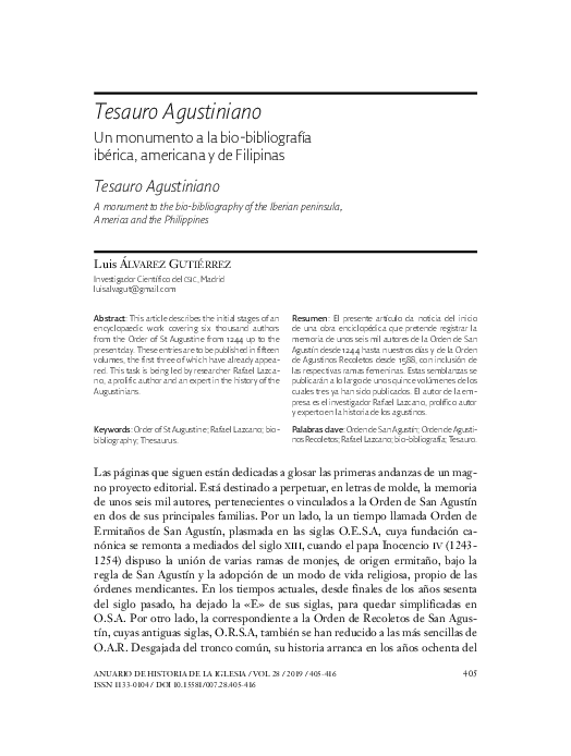(PDF) Tesauro Agustiniano