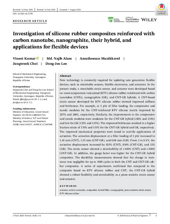 (PDF) Investigation of silicone rubber composites reinforced with ...