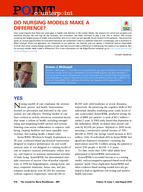 (PDF) Do Nursing Models Make a Difference?
