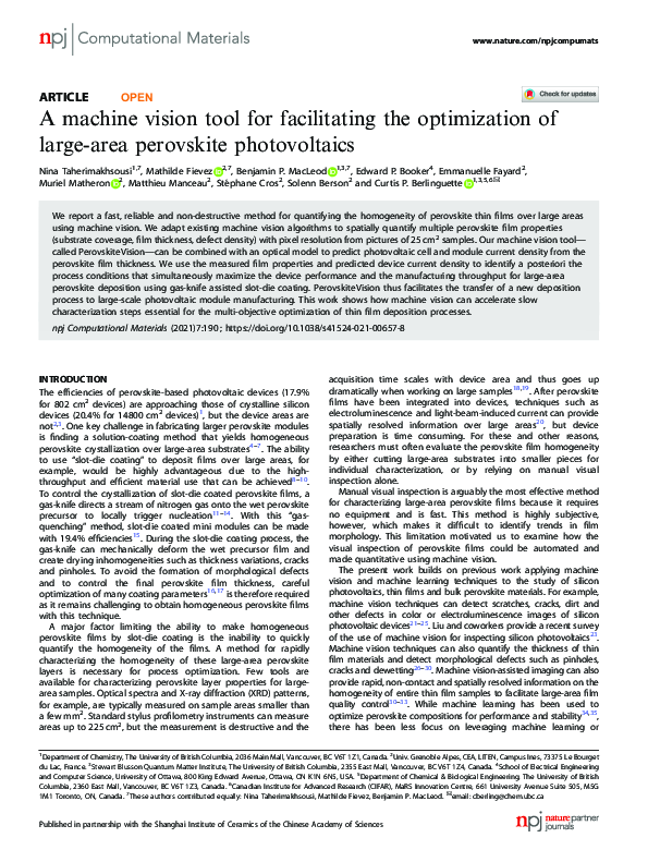 (PDF) A machine vision tool for facilitating the optimization of large ...