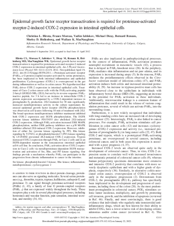 (PDF) Epidermal growth factor receptor transactivation is required for ...