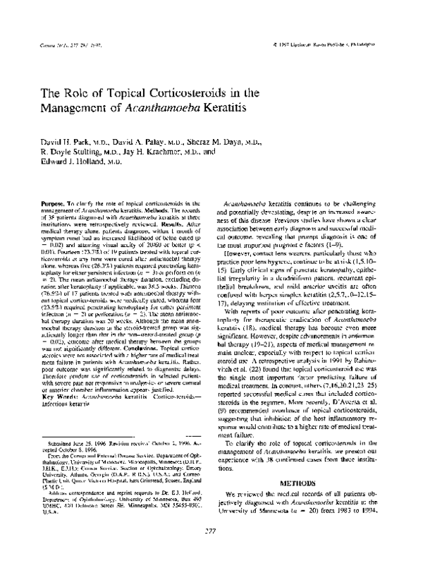 (PDF) The Role of Topical Corticosteroids in the Management of ...