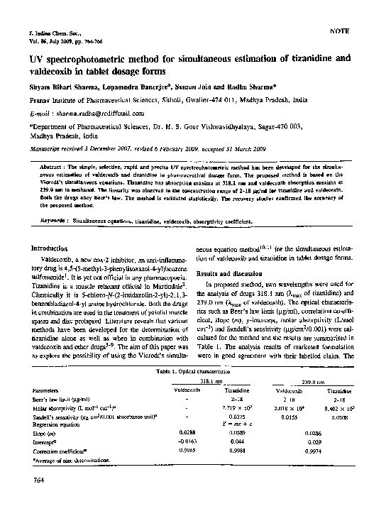 (PDF) UV spectrophotometric method for simultaneous estimation of ...