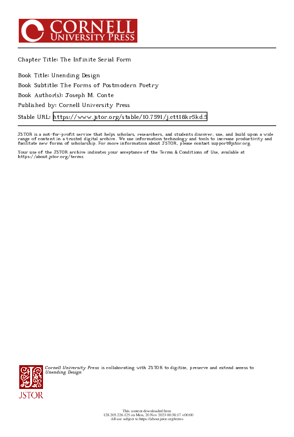 (PDF) Unending Design: The Infinite Serial Form
