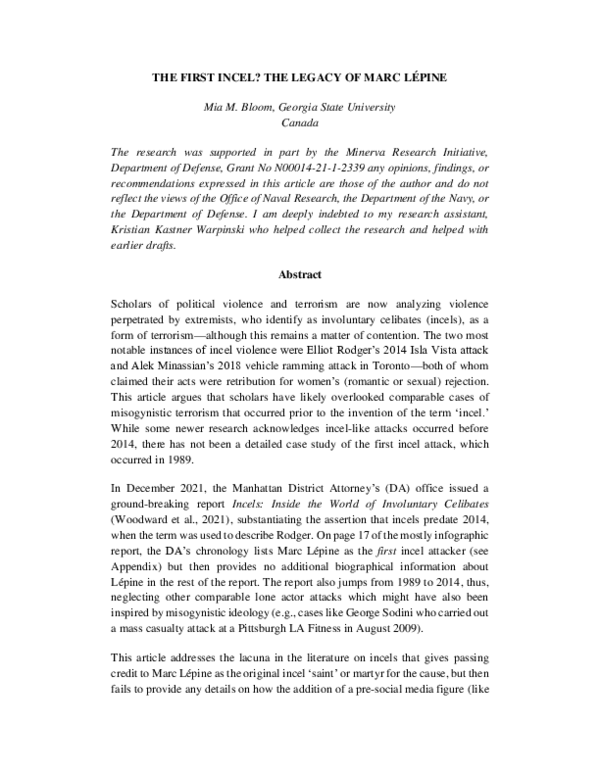 (PDF) First Incel?
