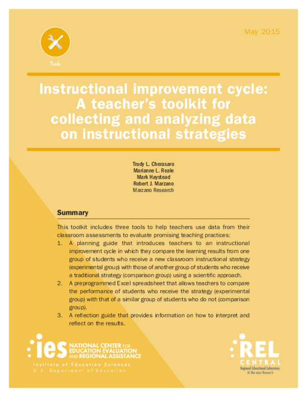 Pdf Instructional Improvement Cycle A Teacher S Toolkit For