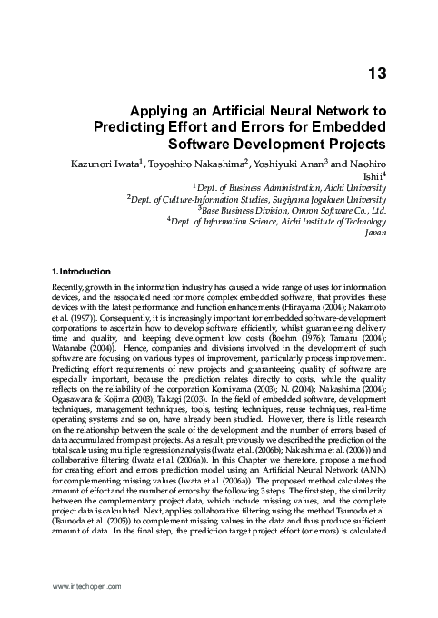 (PDF) Predicting Effort and Errors for Embedded Software Development ...