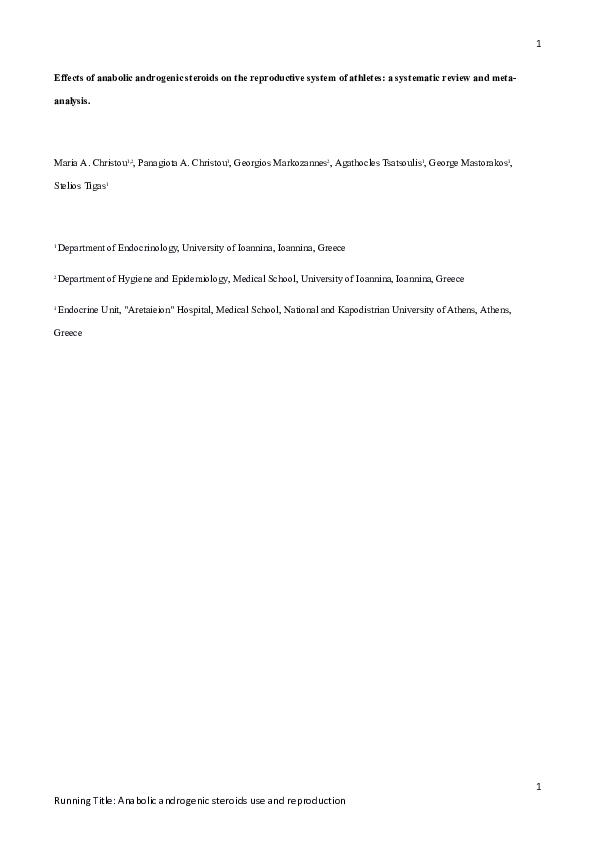 (PDF) Effects of anabolic androgenic steroids on the reproductive ...