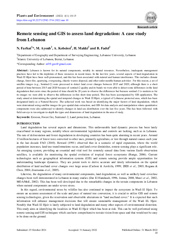 (PDF) Remote sensing and GIS to assess land degradation: A case study ...