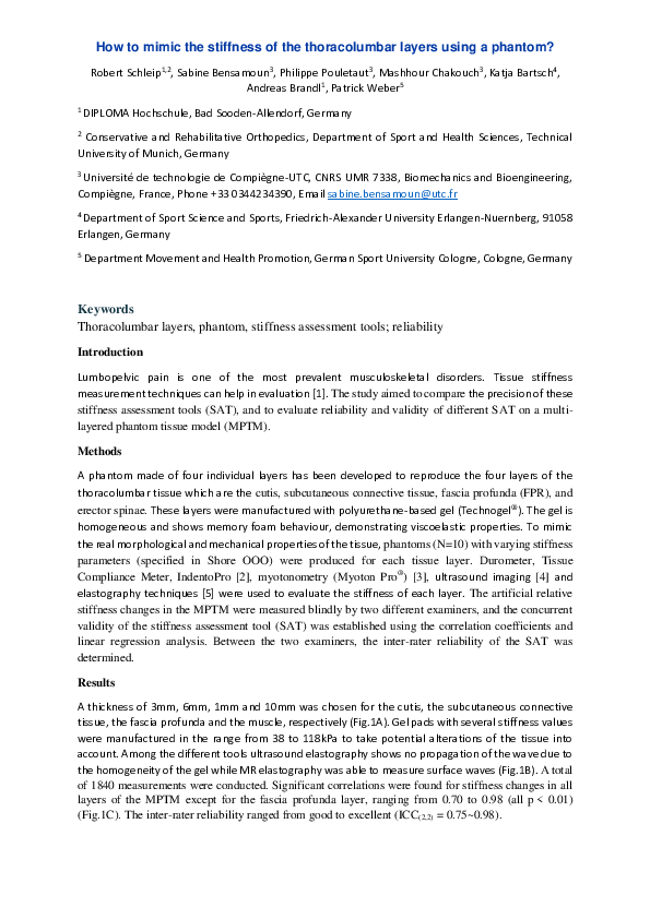 (PDF) How to mimic the stiffness of the thoracolumbar layers using a ...