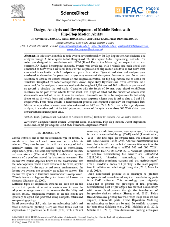 (PDF) Design, Analysis and Development of Mobile Robot with Flip-Flop ...