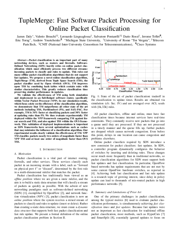 (PDF) TupleMerge: Fast Software Packet Processing for Online Packet ...