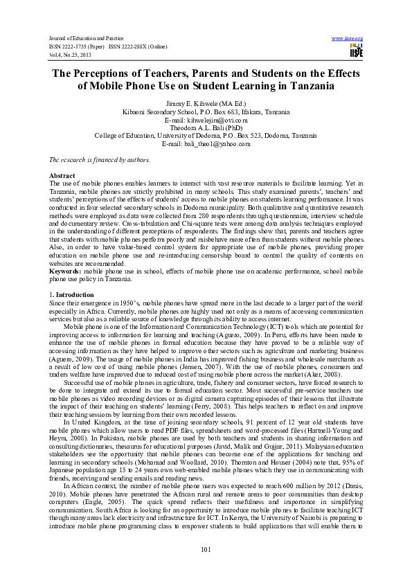 (PDF) The Perceptions of Teachers, Parents and Students on the Effects ...