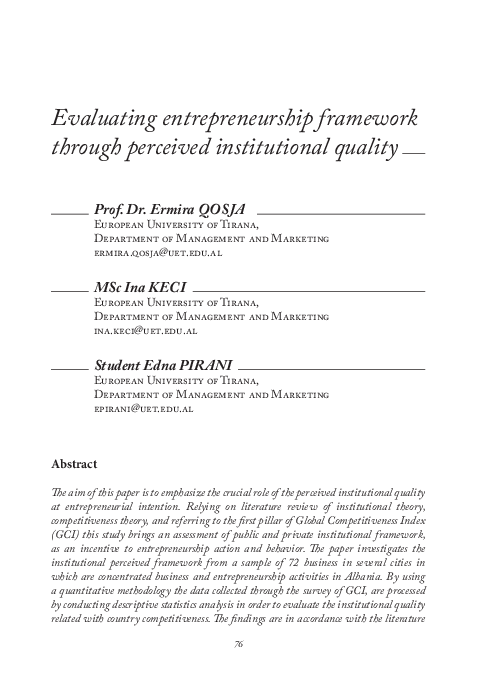 (PDF) Evaluating entrepreneurship framework through perceived ...