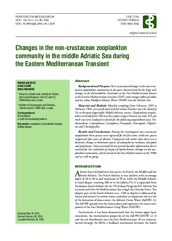 (PDF) Changes in the non-crustacean zooplankton community in the middle ...