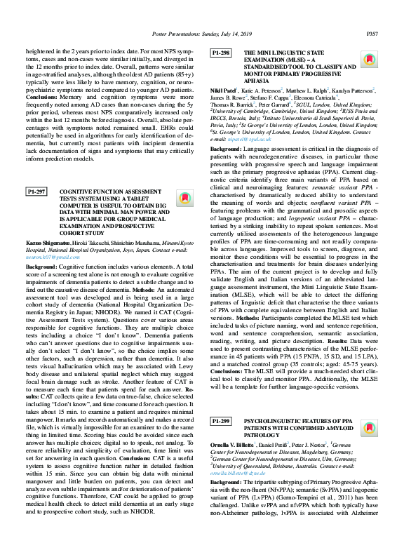(PDF) The Mini Linguistic State Examination (MLSE): A standardised tool ...