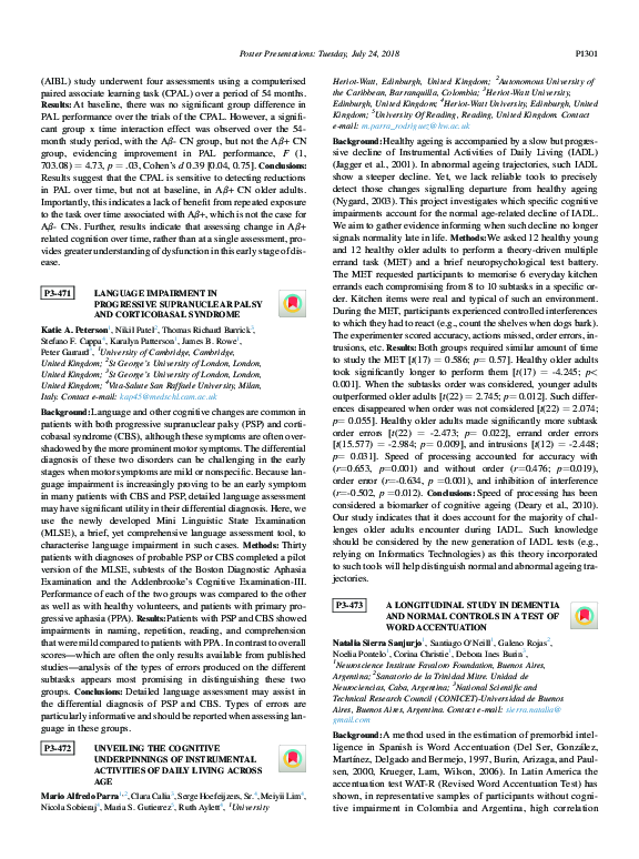 (PDF) Language impairment in progressive supranuclear palsy and ...