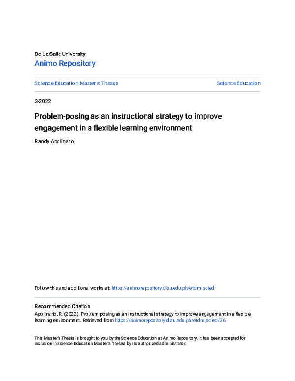 (PDF) Problem-posing as an instructional strategy to improve Problem ...