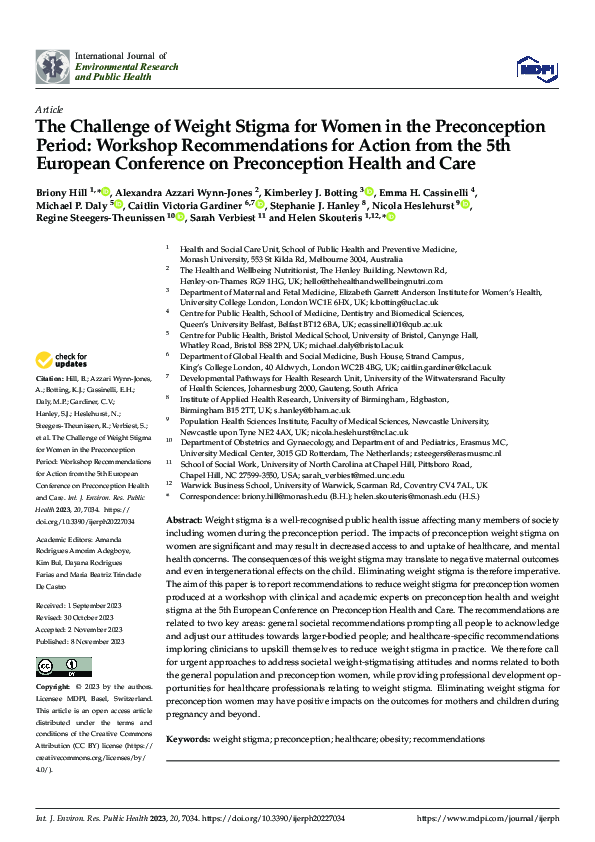 (PDF) The Challenge of Weight Stigma for Women in the Preconception ...