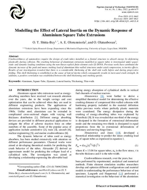 (PDF) Modelling the effect of lateral inertia on the dynamic response ...