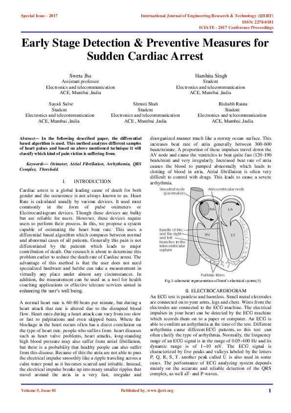(PDF) Early Stage Detection & Preventive Measures for Sudden Cardiac Arrest