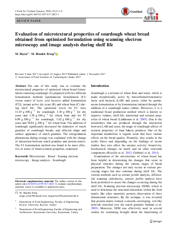 (PDF) Evaluation of microtextural properties of sourdough wheat bread ...