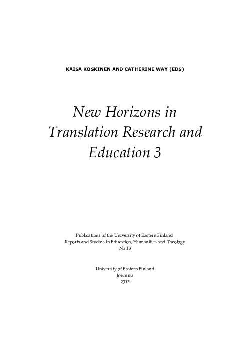 (PDF) New horizons in translation research and education 3