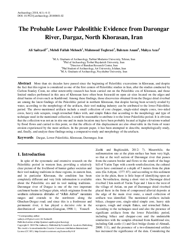 (PDF) The Probable Lower Paleolithic Evidence from Darongar River ...