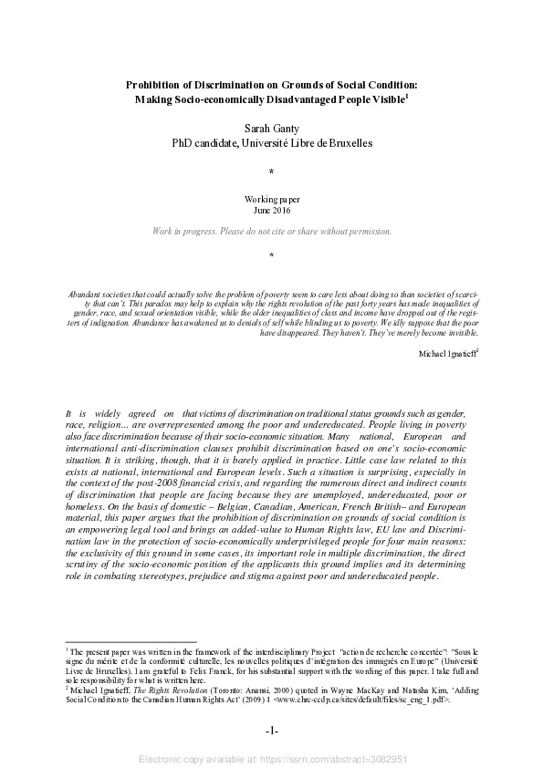 (PDF) Prohibition of Discrimination on Grounds of Social Condition ...