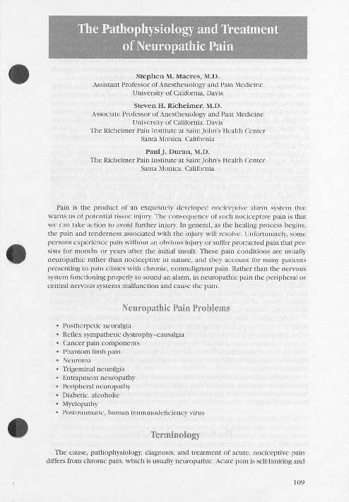 (PDF) The Pathophysiology and Treatment of Neuropathic Pain