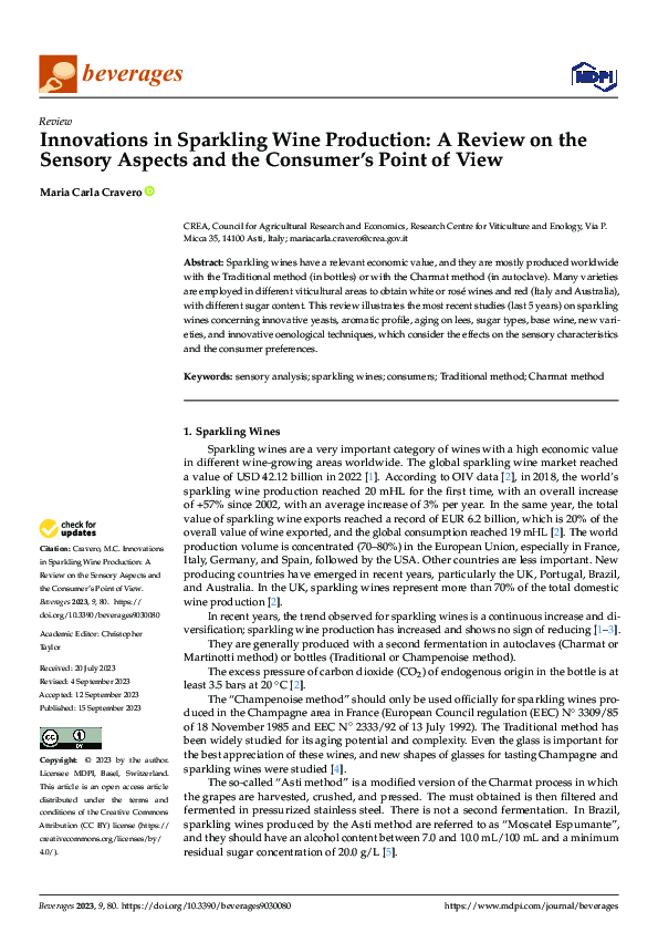 (PDF) Innovations in Sparkling Wine Production: A Review on the Sensory ...