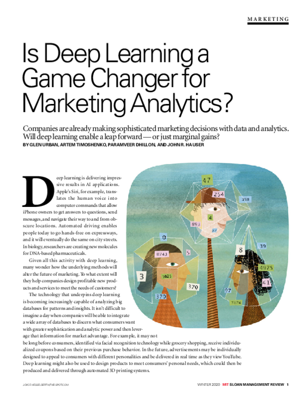 (PDF) Is deep learning a game changer for marketing analytics