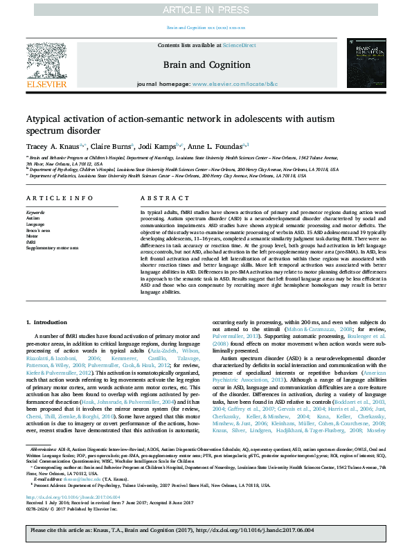 (PDF) Atypical activation of action-semantic network in adolescents ...