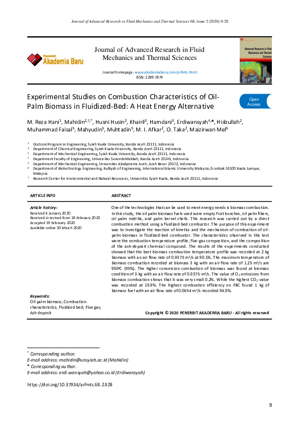 (PDF) Experimental Studies on Combustion Characteristics of Oil-Palm ...