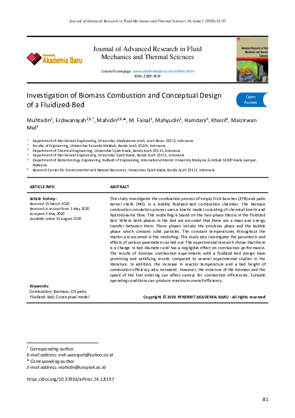 (PDF) Investigation of Biomass Combustion and Conceptual Design of The ...