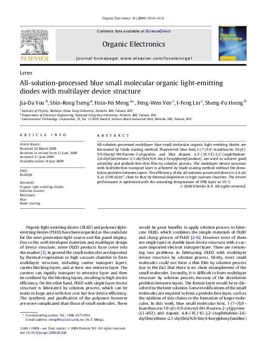 (PDF) All-solution-processed blue small molecular organic light ...