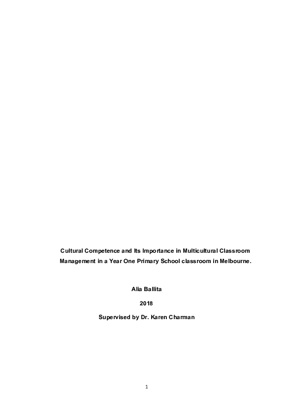 (DOC) Cultural Competence and Its Importance in Multicultural Classroom ...