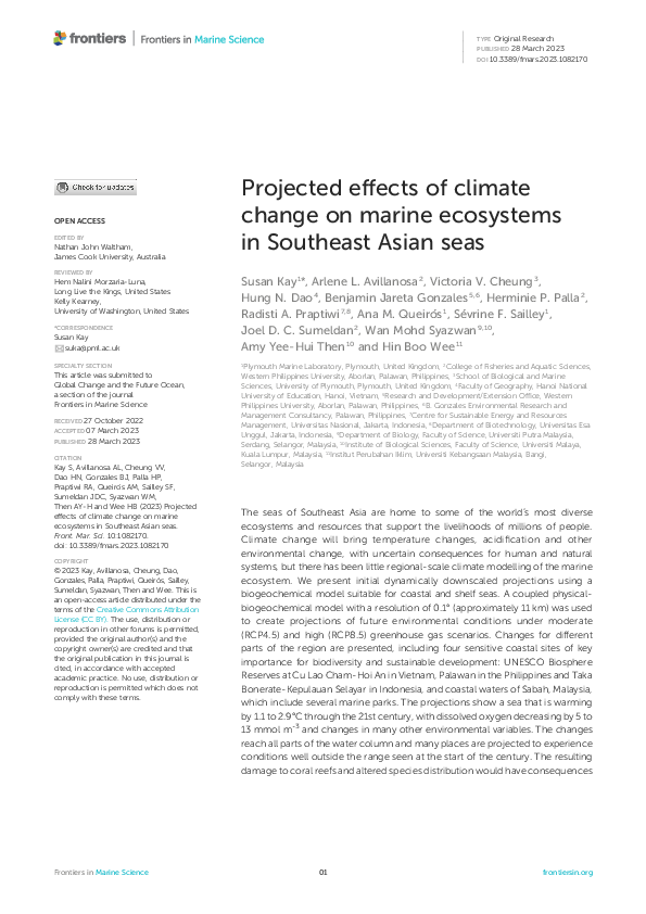 (PDF) Projected effects of climate change on marine ecosystems in ...