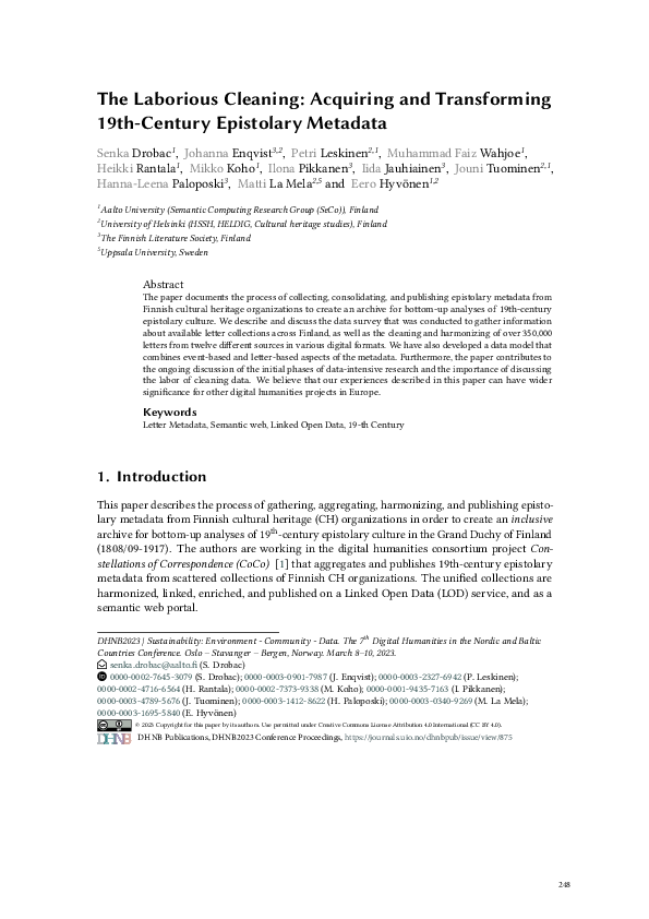 (PDF) The Laborious Cleaning: Acquiring and Transforming 19th-Century ...