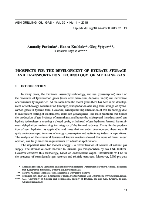 (PDF) Prospects for the development of hydrate storage and ...