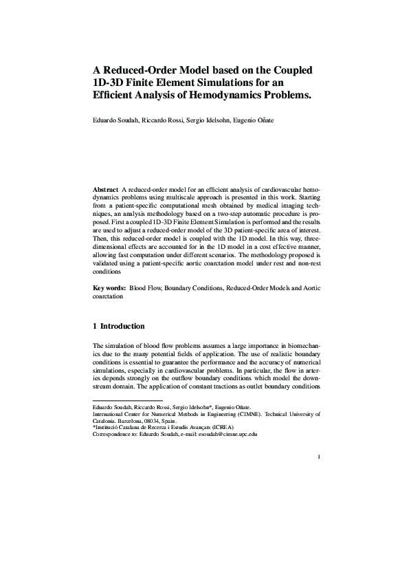 (PDF) A reduced-order model based on the coupled 1D-3D finite element ...