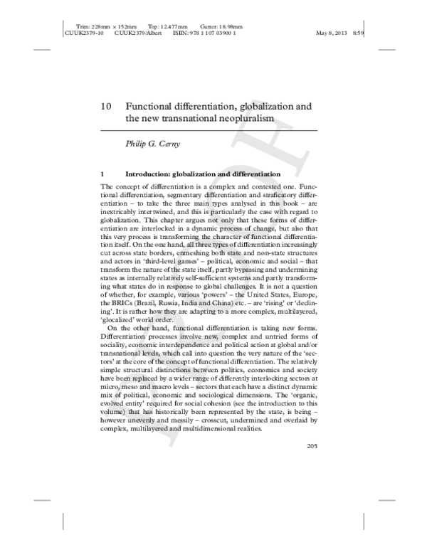 (PDF) Functional differentiation, globalization and the new ...