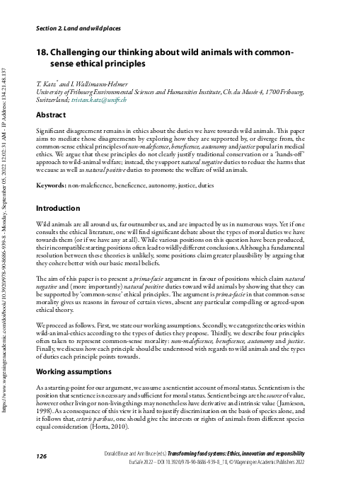 (PDF) 18. Challenging our thinking about wild animals with common-sense ...