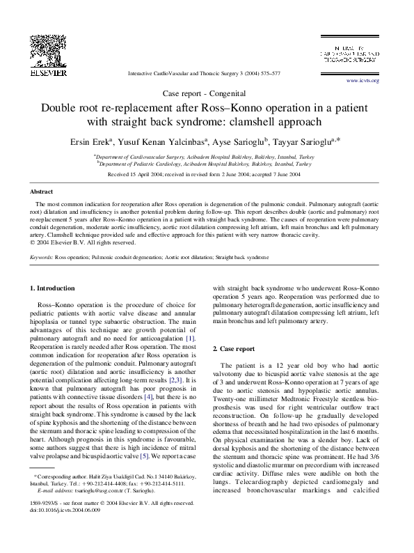 (PDF) Case report - Congenital Double root re-replacement after Ross ...