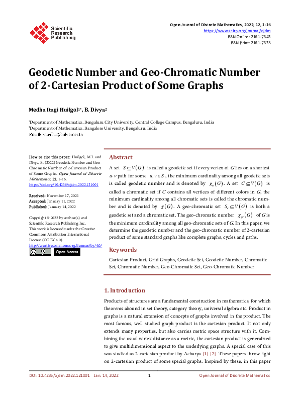 (PDF) Geodetic Number and Geo-Chromatic Number of 2-Cartesian Product ...