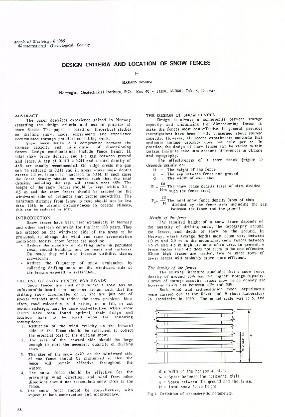 (PDF) Design Criteria and Location of Snow Fences