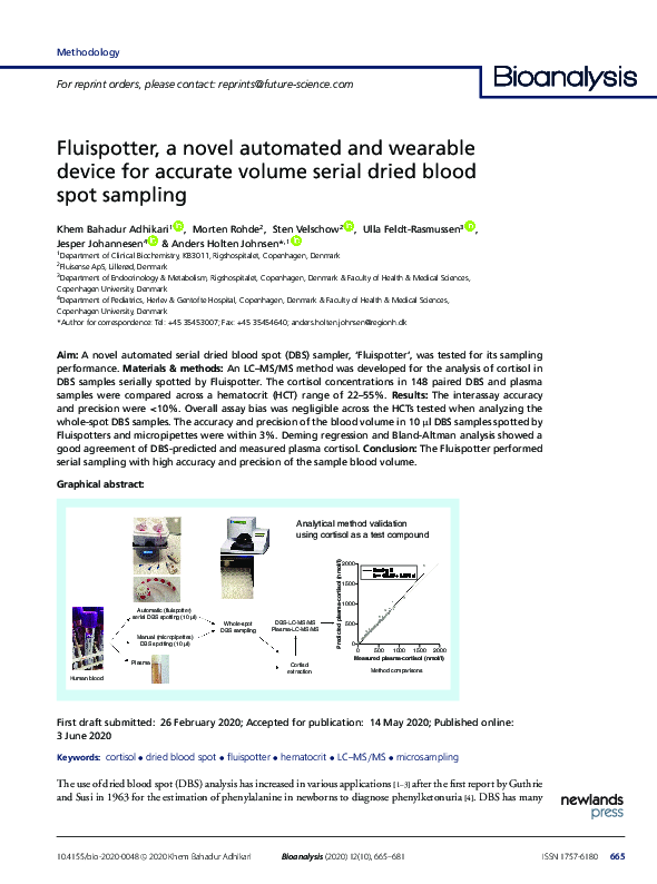 (PDF) Fluispotter, a novel automated and wearable device for accurate ...