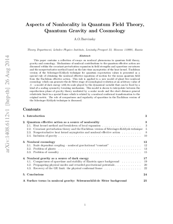 (PDF) Quantum Gravity and Cosmology